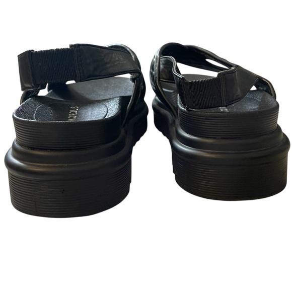 ASOS Glamorous Women's Cross Strap Quilted Platform Sandals, Black Size 8 - Picture 7 of 10